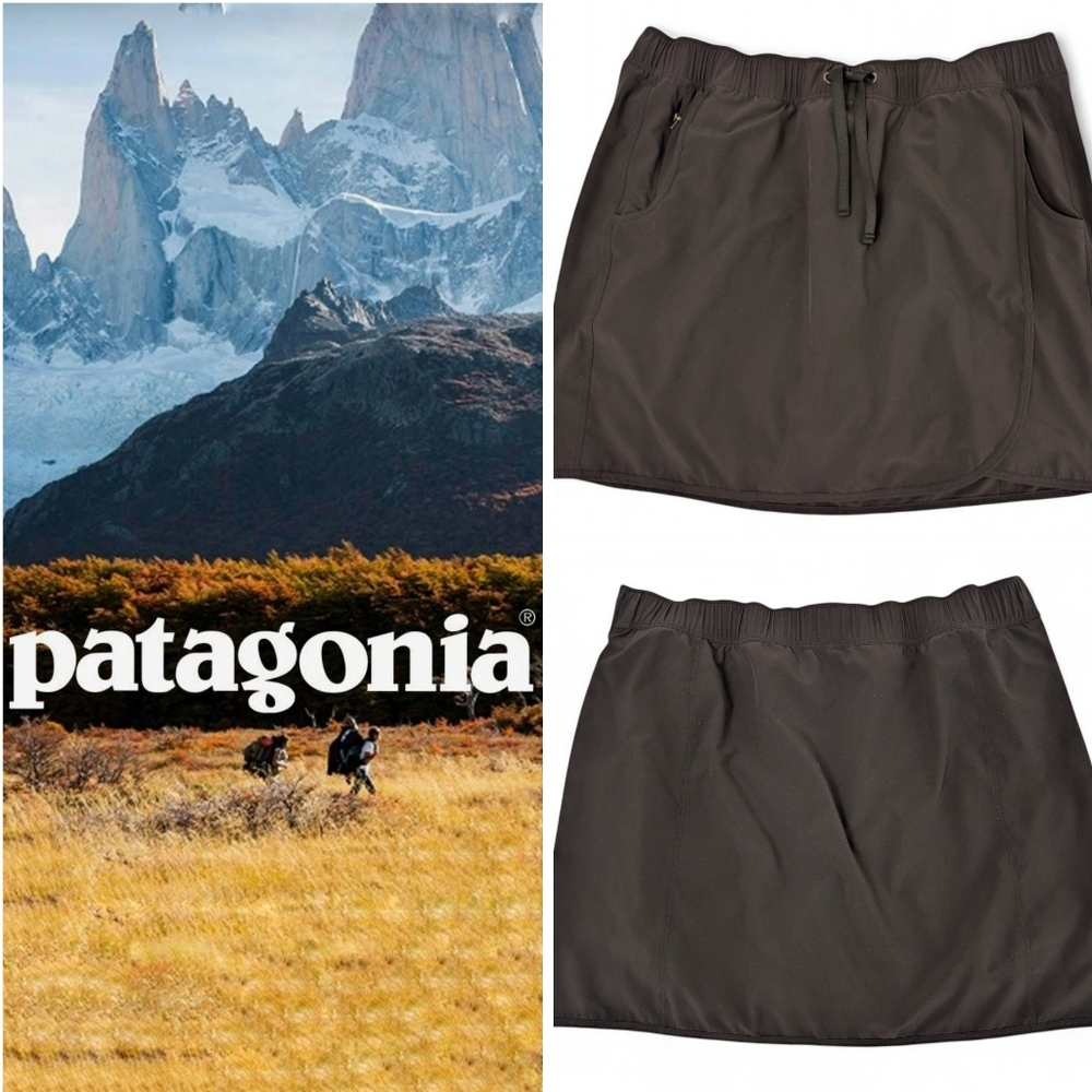 PATAGONIA New Fleetwith Skort Shorts XL Ink Black Built-In Liner Hiking Skirt